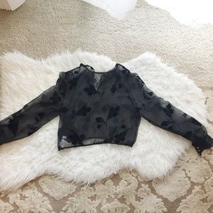 SOLD- Snidel Black Sheer Top